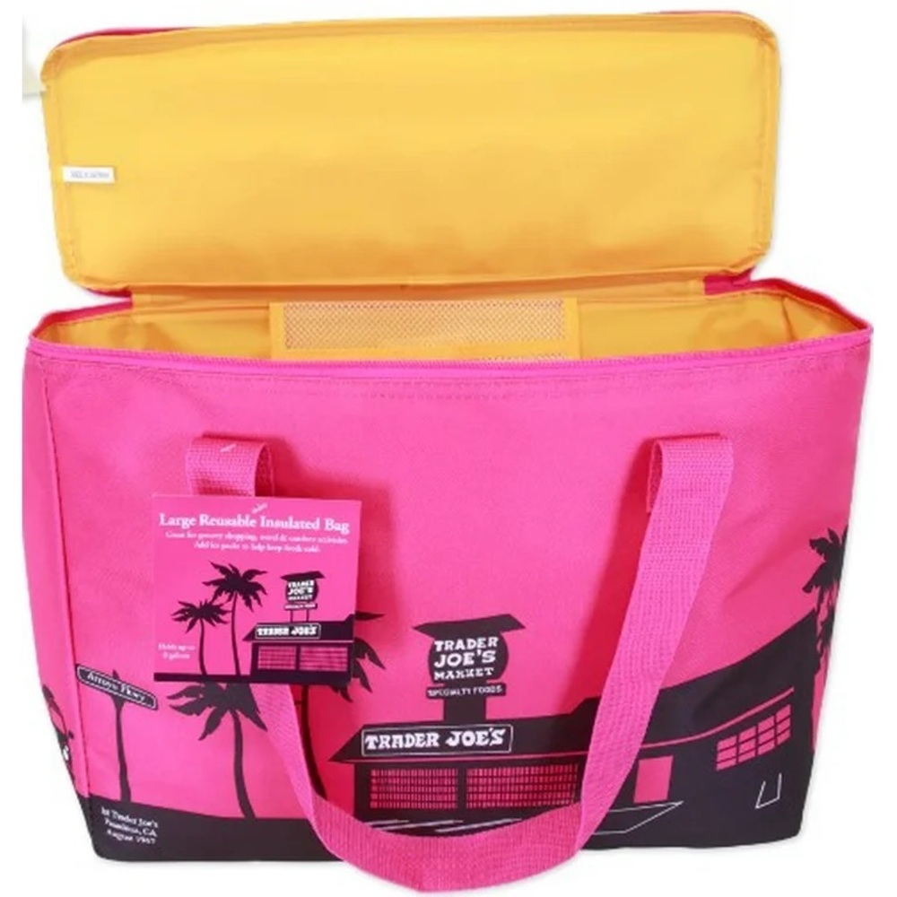 Trader Joes Bag Hot Pink Insulated 8 Gallon